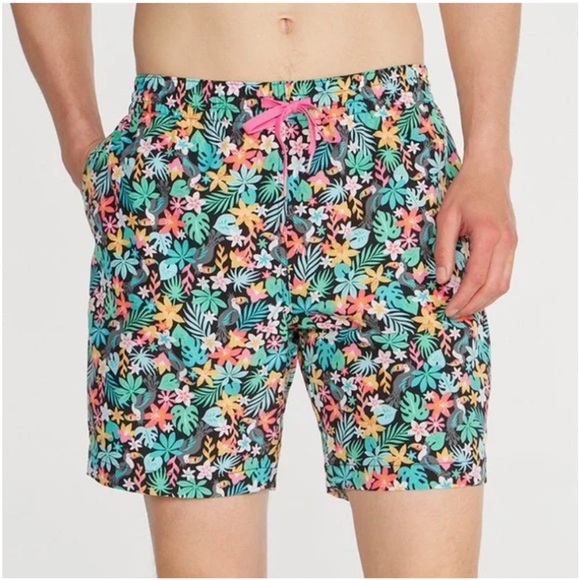 Chubbies The Bloomerangs Lined Classic Swim‎ Trunks in Black
